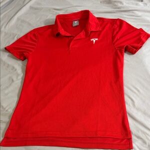 Tesla Red Polo with White Emblem